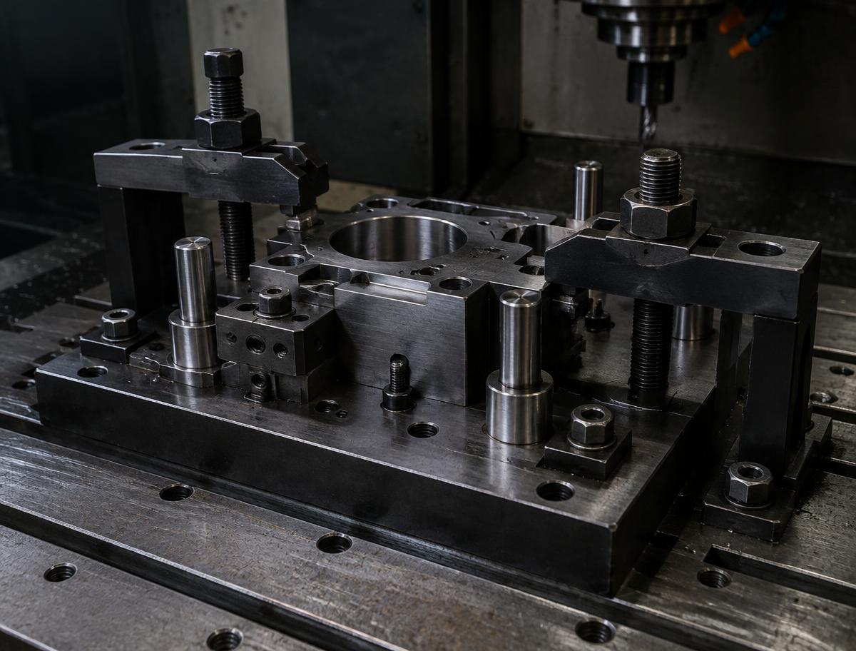 Custom Industrial Fixture — Carbon Steel, CNC Milling